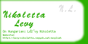 nikoletta levy business card